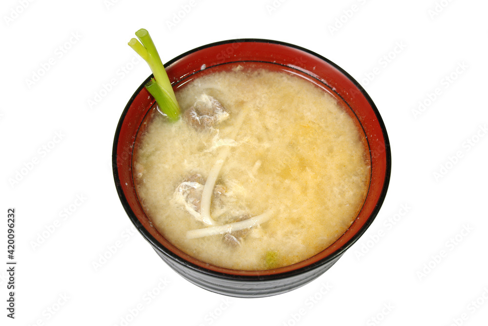 chicken and noodles soup it is isolated on a white background chicken and noodles soup it is isolated on a white background