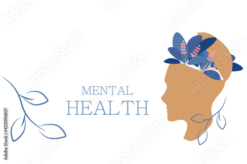 Mental Health concept. Medical care for stress, anxiety, depression.