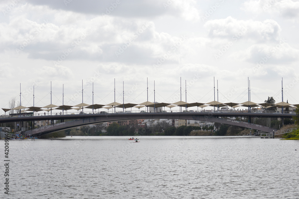 A bridge over the river Guadalquivir at Seville, Spain A bridge over the river Guadalquivir at Seville, Spain