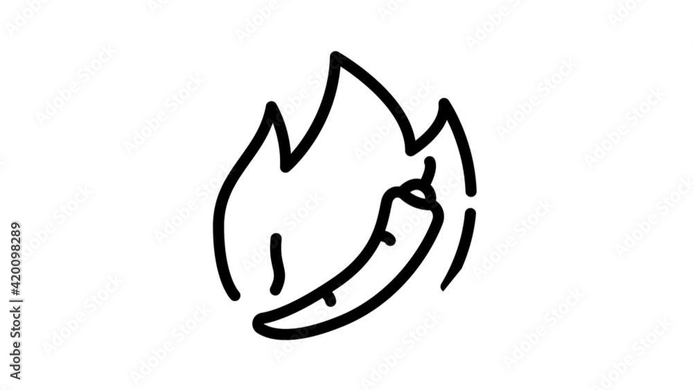 hot pepper black icon animation hot pepper black icon animation