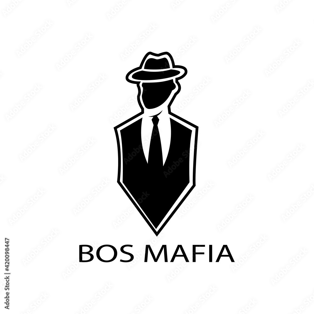 mafia logo vector illustration of man in hat
