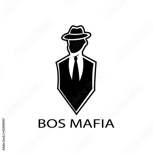 mafia logo vector illustration of man in hat