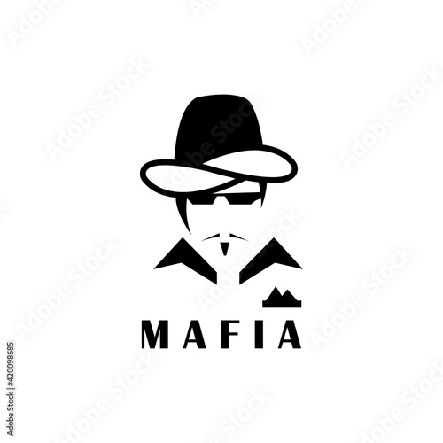 mafia logo vector illustration of man in hat
