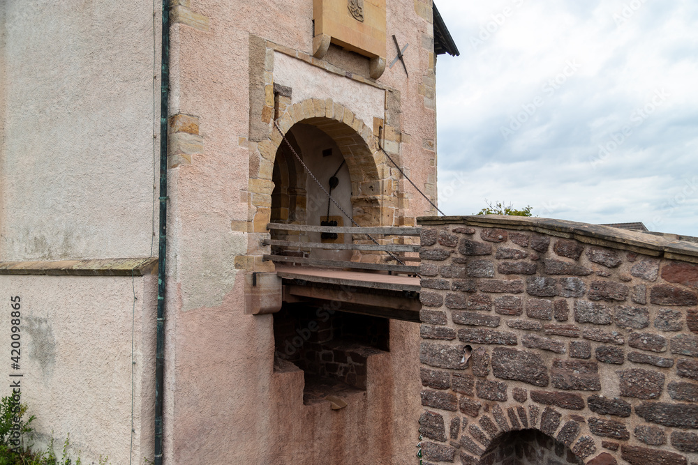 Entrance gate of castle Wartburg with drawbridge