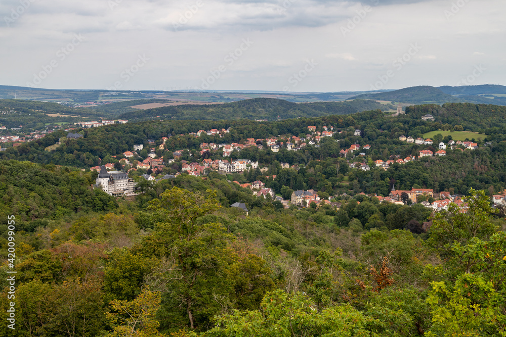 Scenic view at landscape and the city Eisenach