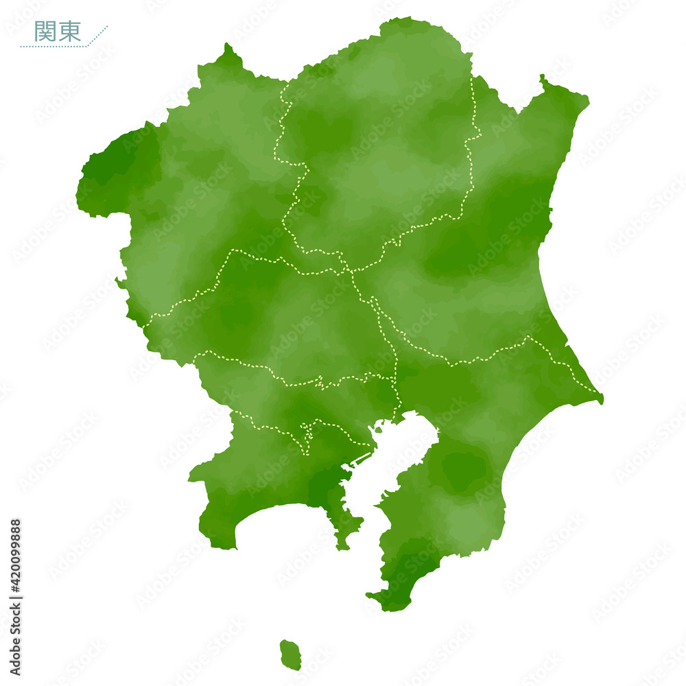 水彩風の日本地図 関東地方 Stock Vector Adobe Stock