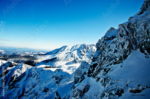 Mountain landscape with blue sky