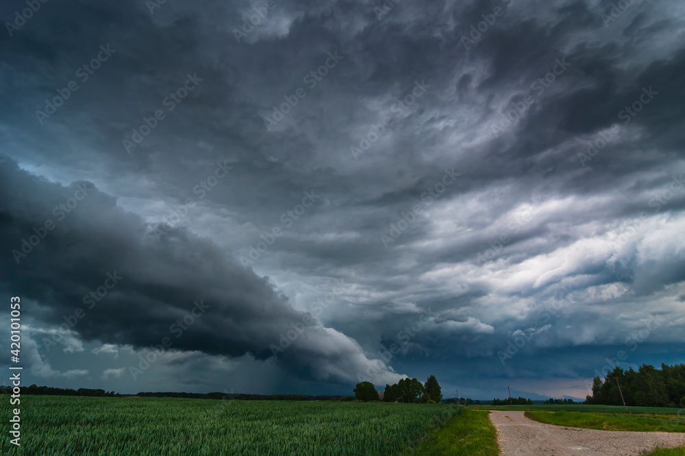 Storm clouds with hail and intence winds Storm clouds with hail and intence winds