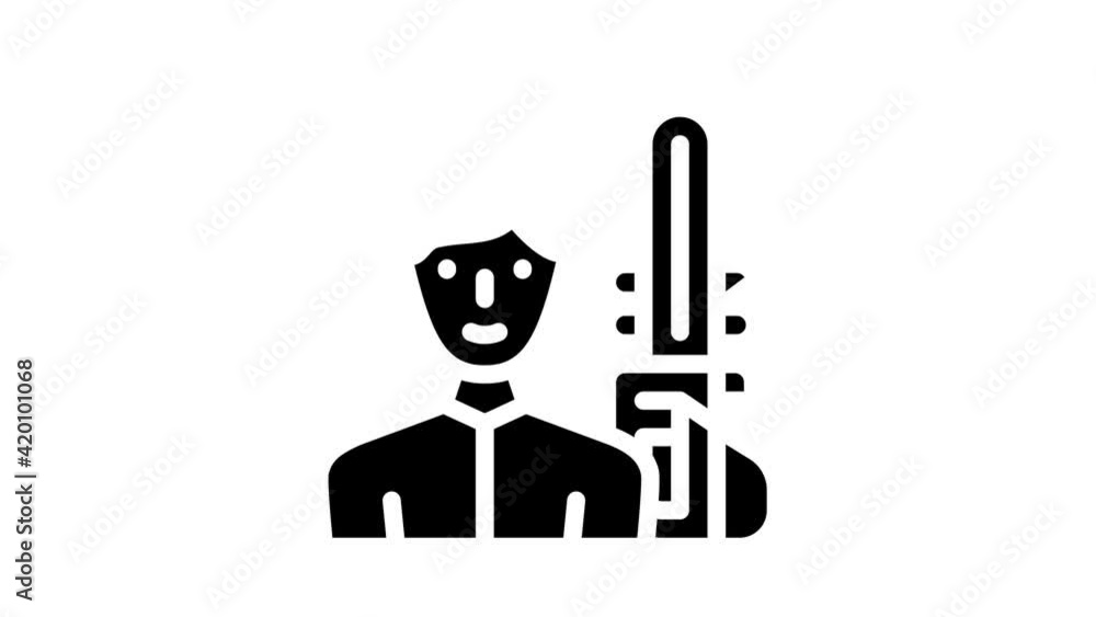 lumberjack worker glyph icon animation lumberjack worker glyph icon animation