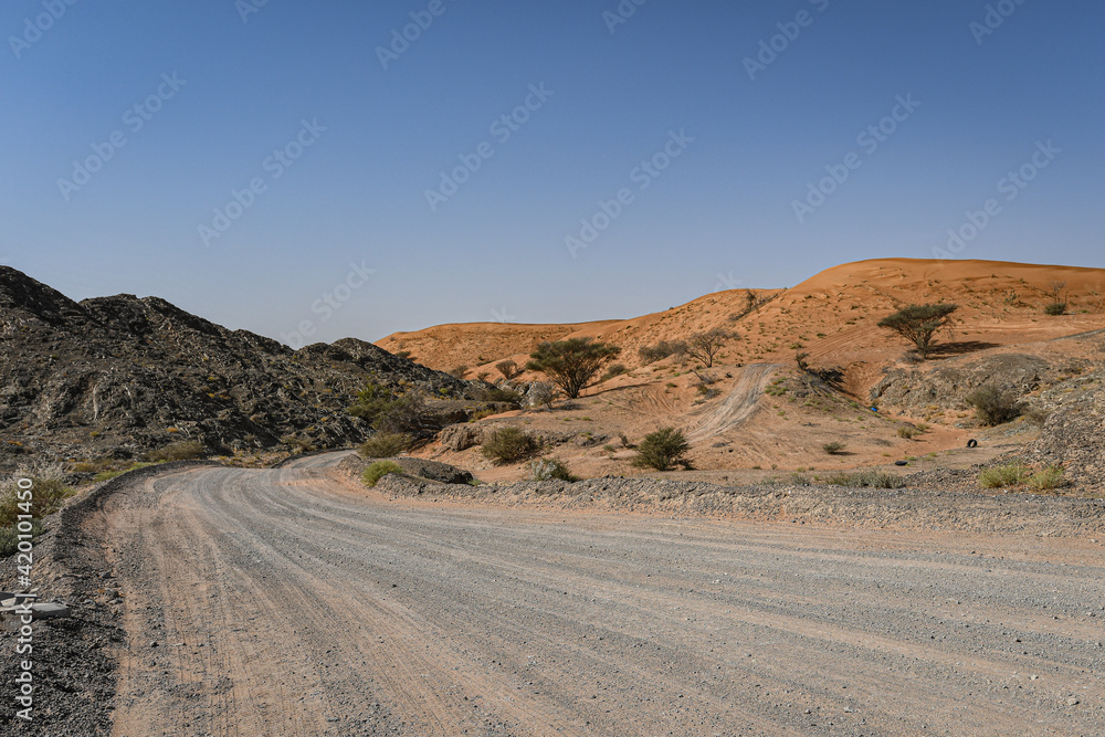 Fujairah mountains meeting desert