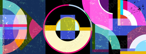 abstract background pattern, with circle, semicircles, paint strokes and splashes