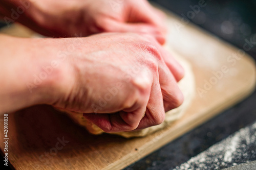 Kneading bread dough