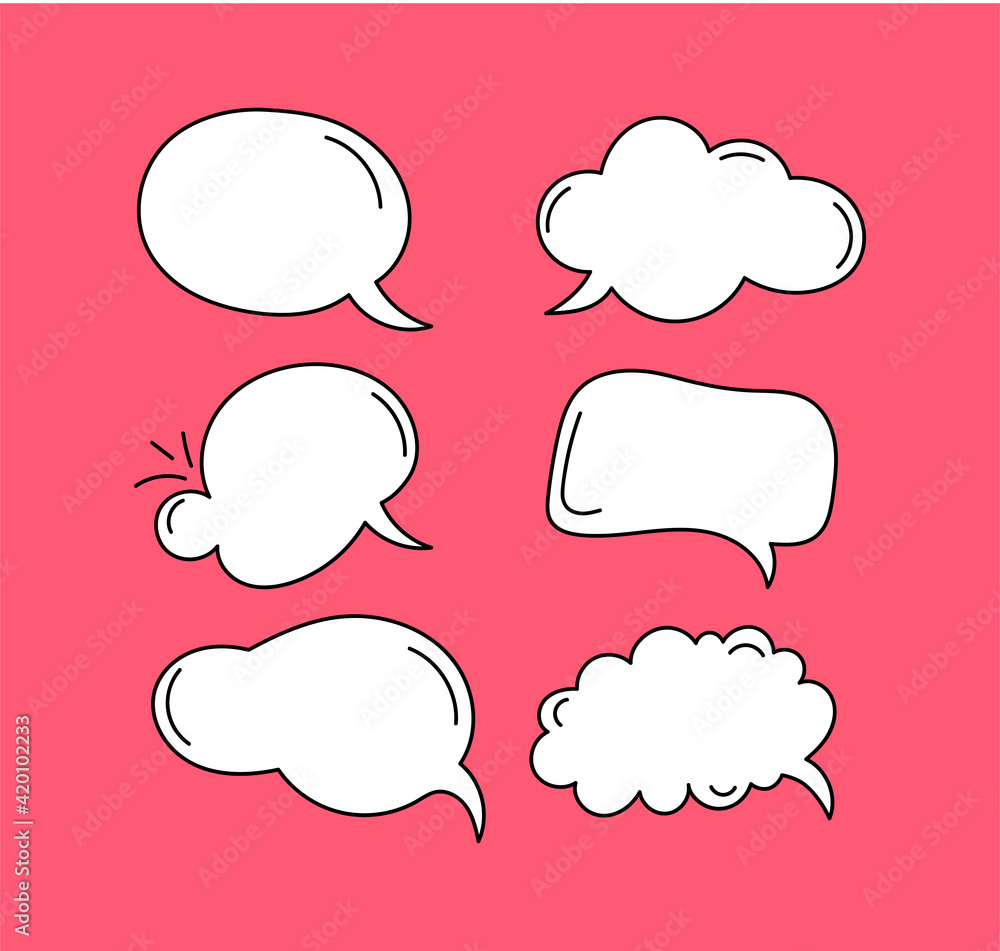 Set of speech bubbles, speech balloons. Think & talk icon vector. Set of speech bubbles, speech balloons. Think & talk icon vector.