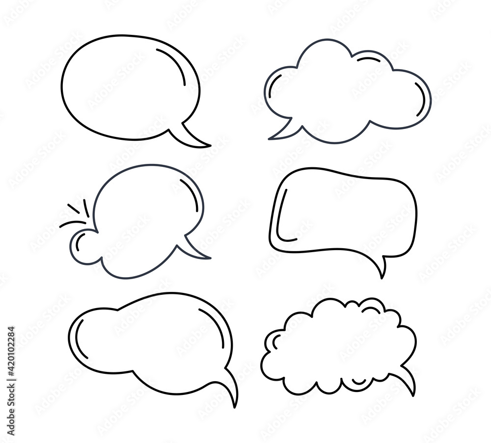 Set of speech bubbles, speech balloons. Think & talk icon vector. Set of speech bubbles, speech balloons. Think & talk icon vector.