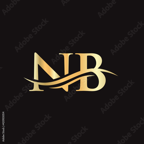 Initial linked letter NB logo design. Modern letter NB logo design vector with modern trendy