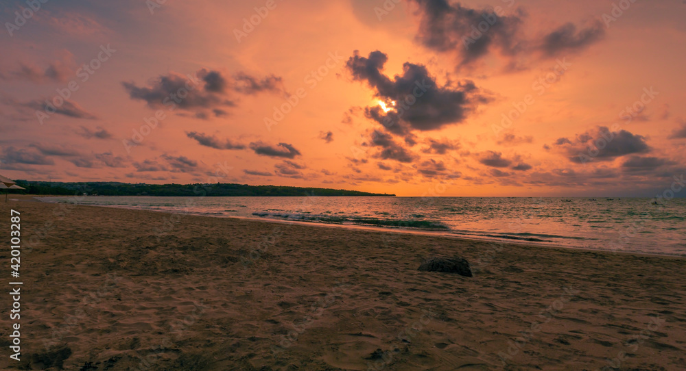 view of the afternoon sky at Jimbaran beach, Bali, Indonesia