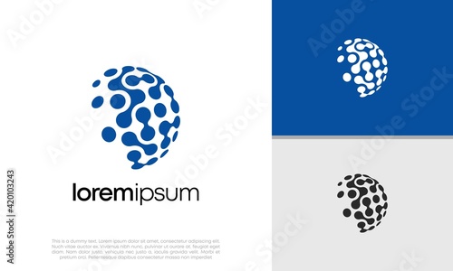 Abstract artificial intelligence logo. Innovative high tech logo template. Smart computer. machine learning. Cognitive logo. Technology Logo.	