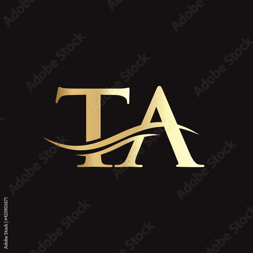 TA logo design. Initial TA letter logo design. photo