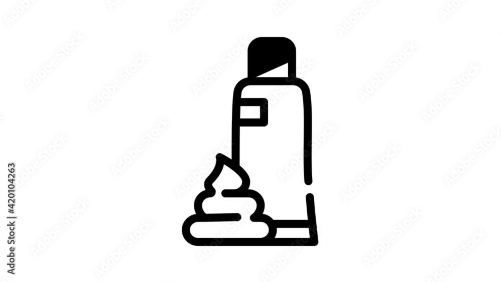 shaving foam allergen black icon animation shaving foam allergen black icon animation
