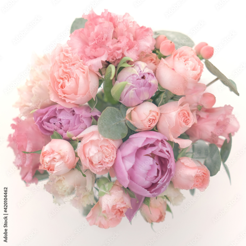 beautiful bouquet of delicate pink flowers