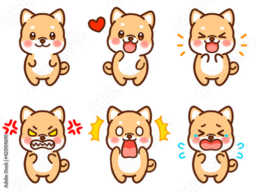 柴犬のイラスト素材セット2
