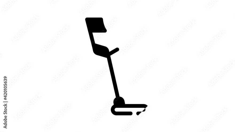metal detector device black icon animation metal detector device black icon animation