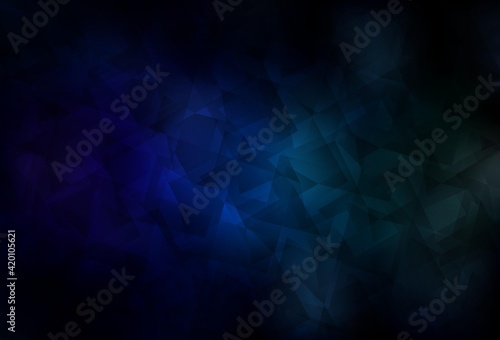 Dark Blue, Green vector polygon abstract backdrop.