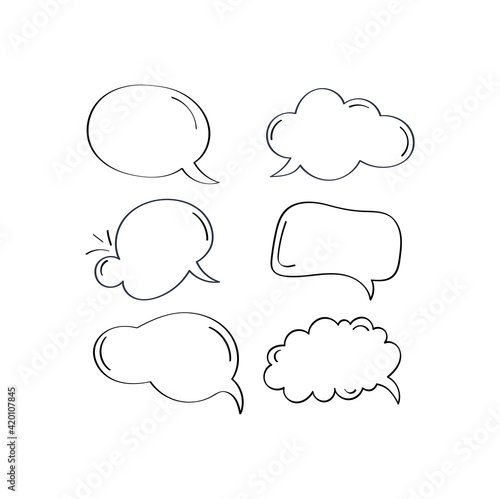 Messages Bubbles. Speech Bubbles Icons. Flat Messages Bubbles. Set of Speech Icons.