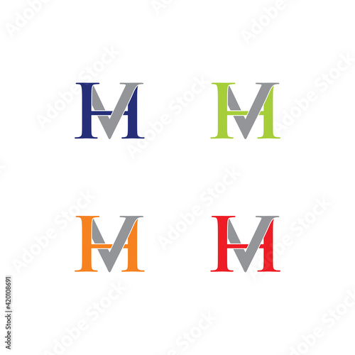 Abstract Letters VH or HV Logo Vector 001