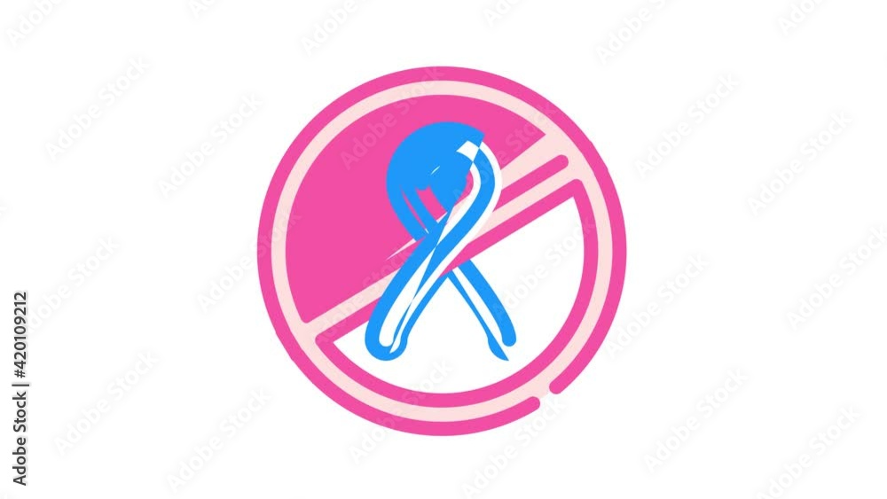 stop of hiv aids disease spread color icon animation