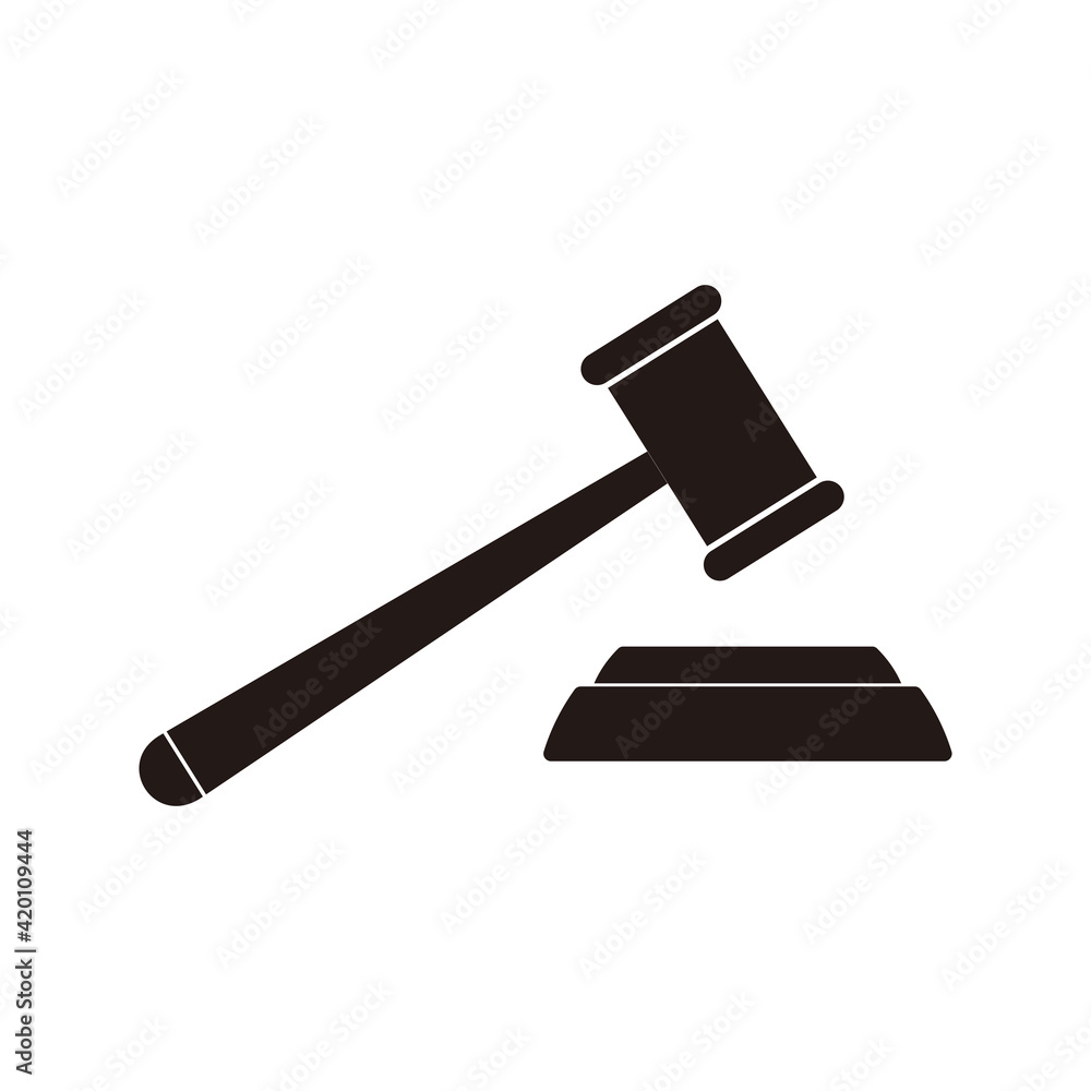 Hammer judge icon vector illustration sign Hammer judge icon vector illustration sign
