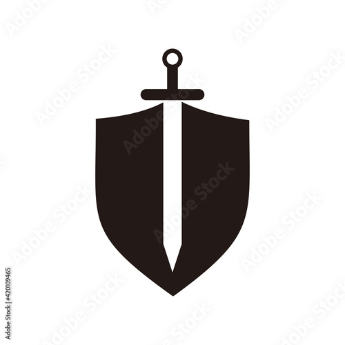 sword and shield icon vector illustration sign