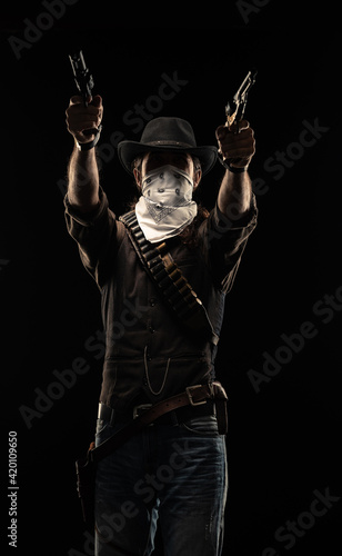 Wallpaper Mural Cowboy with guns. Studio shooting Torontodigital.ca