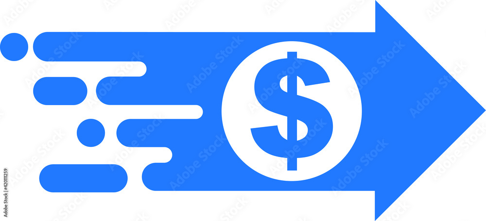Fast money transfer icon, sent money icon, money transfer icon with dollar sign, quick money transfer icon Fast money transfer icon, sent money icon, money transfer icon with dollar sign, quick money transfer icon