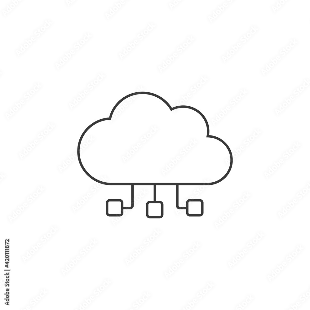 Single line icon of a cloud computing. Vector illustration Single line icon of a cloud computing. Vector illustration