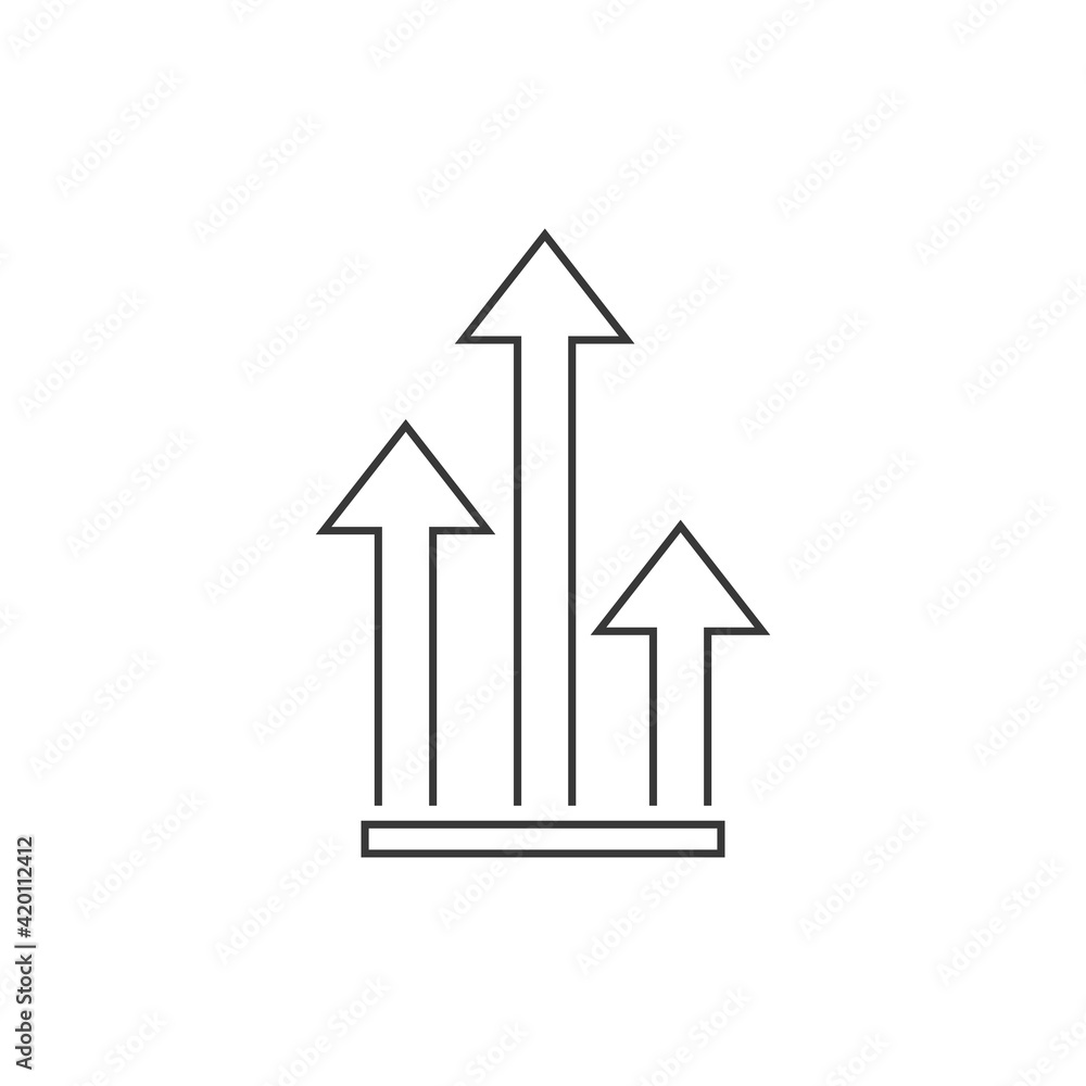 Growth of business - Vector line icon Growth of business - Vector line icon