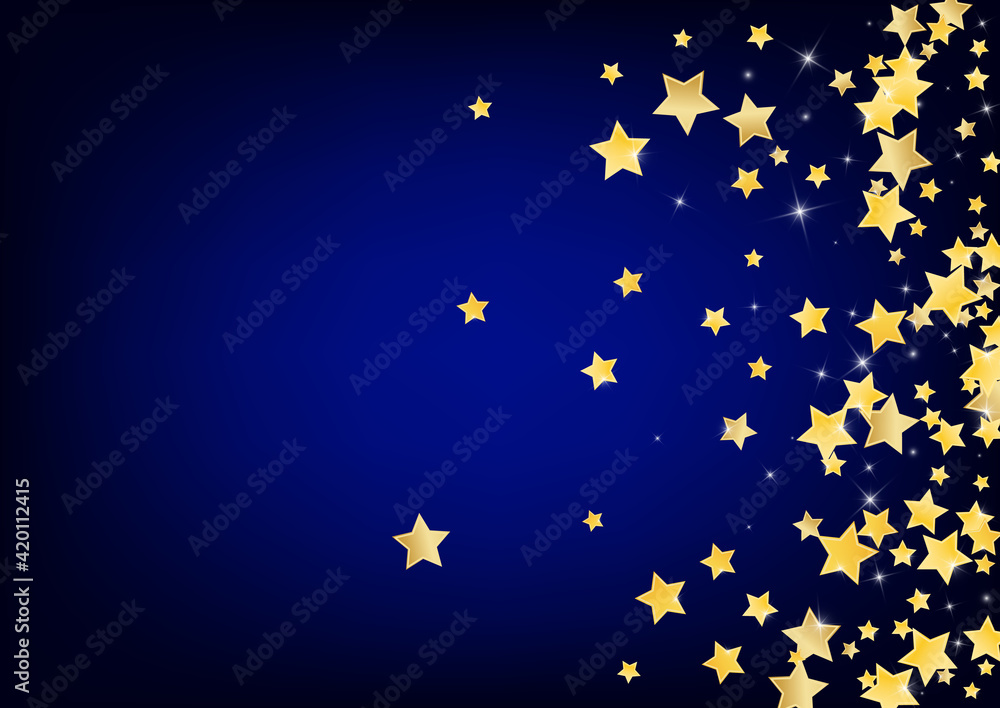 Gold Festive Stars Vector Blue Background. Gold Festive Stars Vector Blue Background.