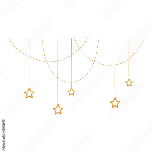 stars hanging strings