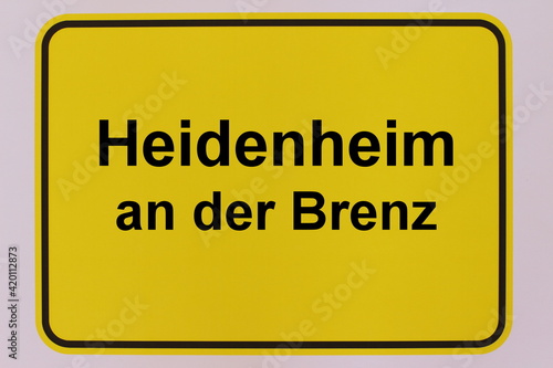 Illustration eines Stadteingangsschildes der Stadt Heidenheim an der Brenz photo