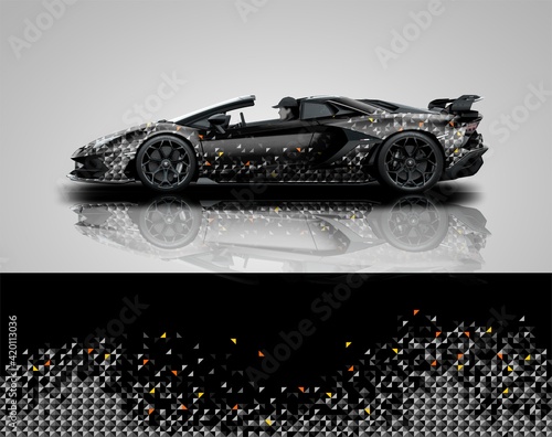 Car wrap design with diamond stone camouflage concept