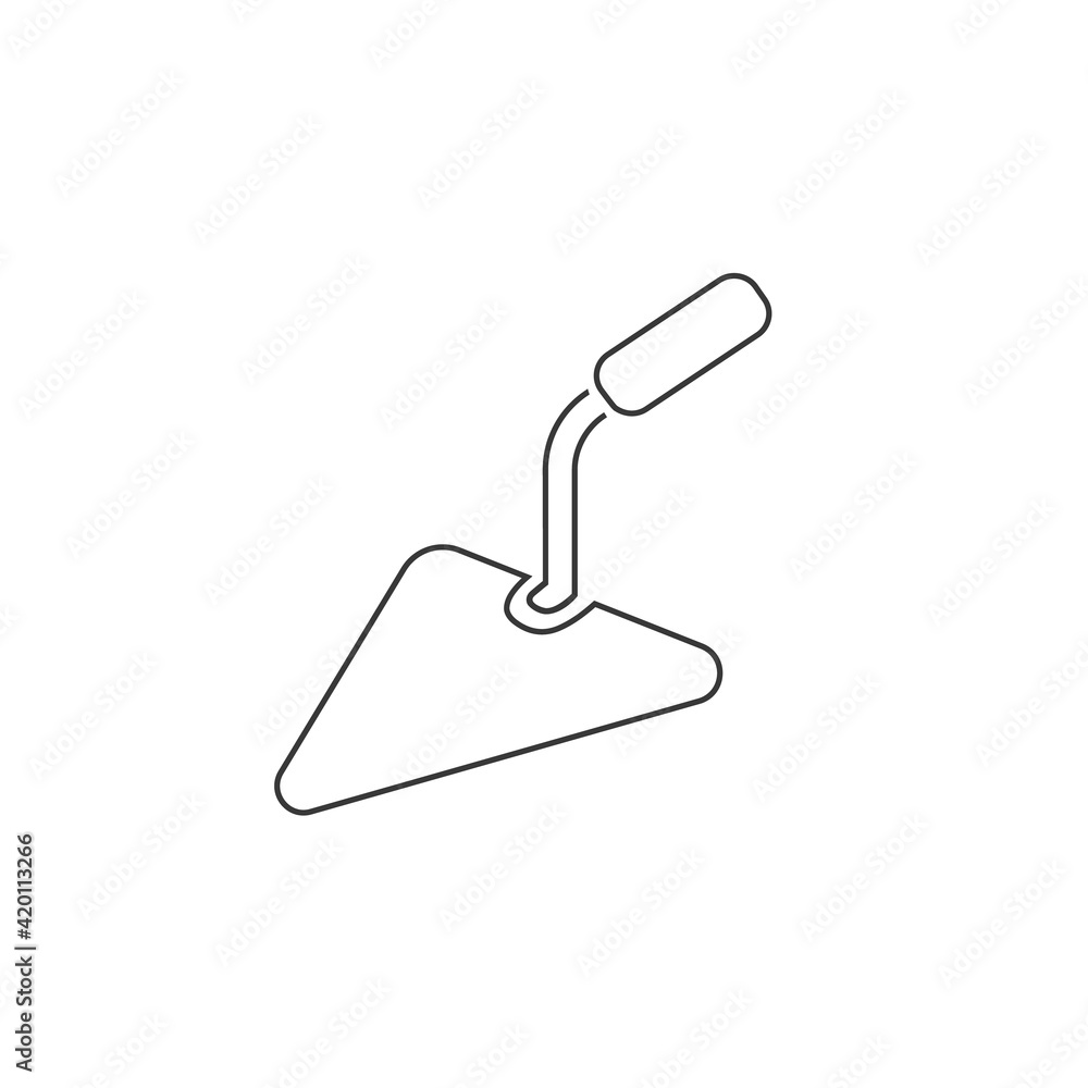 Trowel building line icon vector illustration Trowel building line icon vector illustration