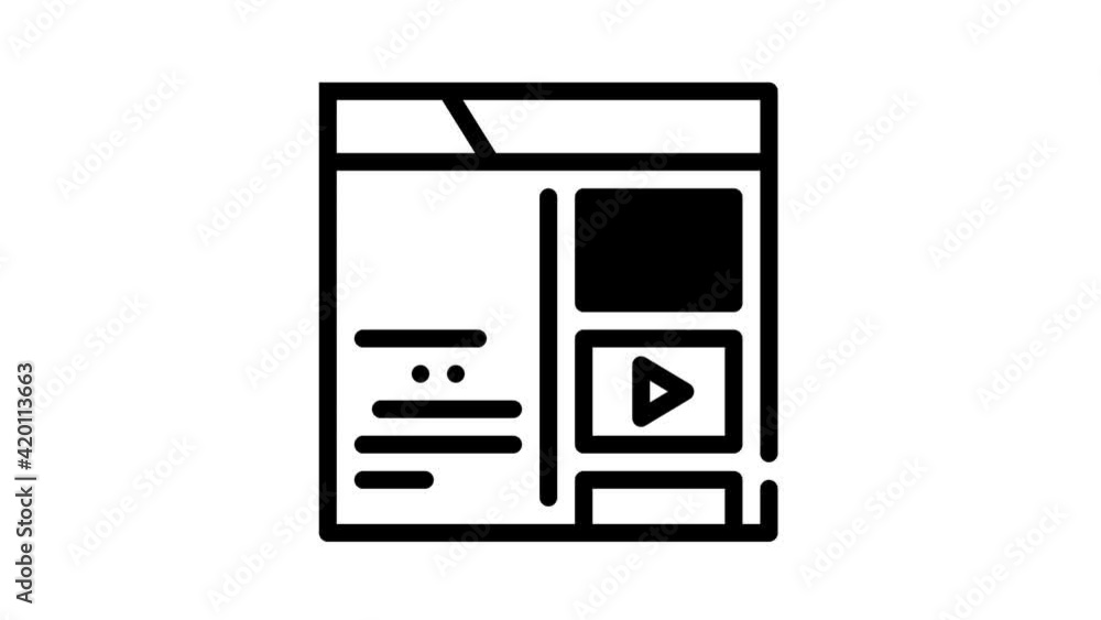 online video courses black icon animation online video courses black icon animation