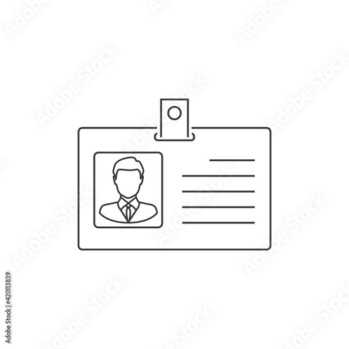 ID card vector line icon, identification card icon, personal identification card symbol
