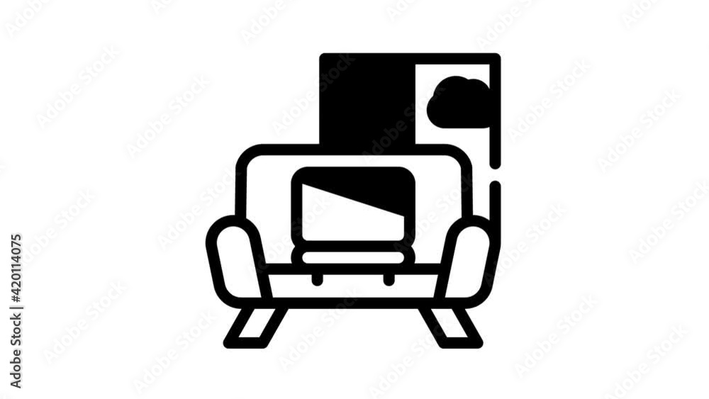 working on couch black icon animation working on couch black icon animation