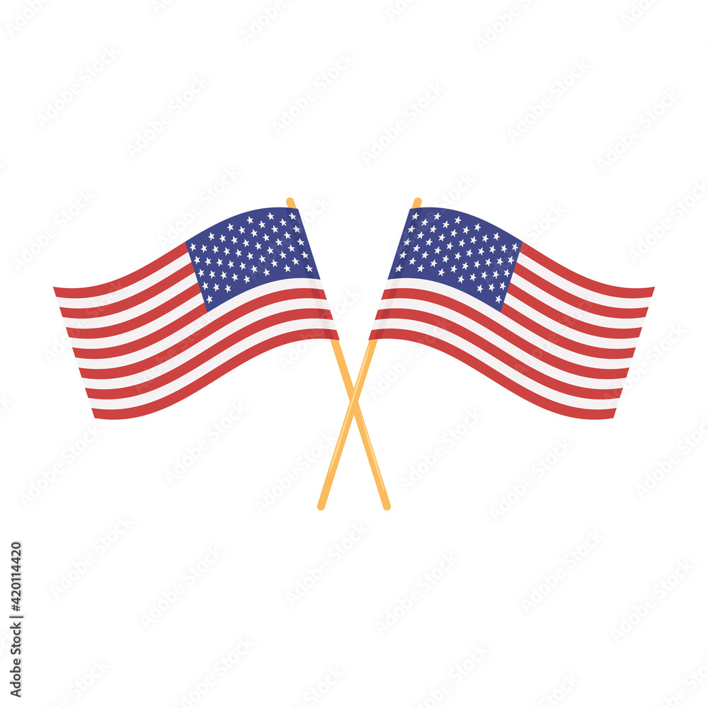 crossed american flags