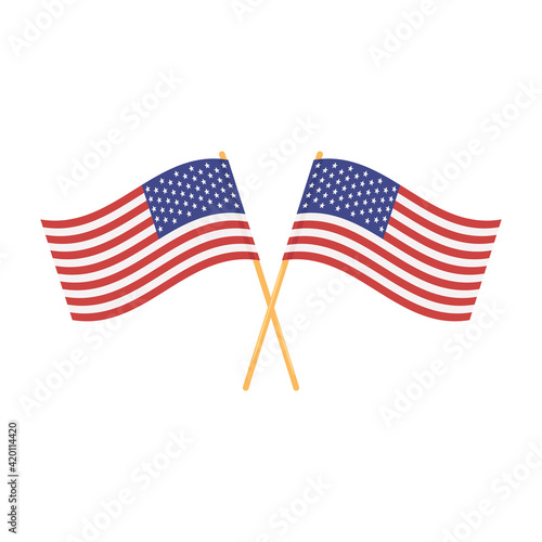 crossed american flags
