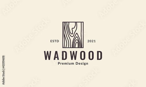 wood cut lines square texture logo symbol vector icon illustration design