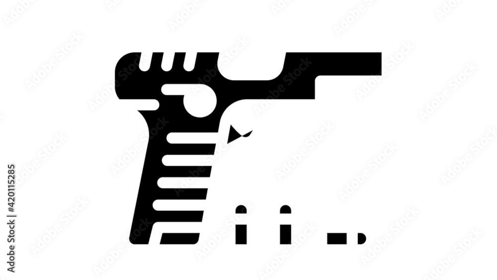 gun with cartridges glyph icon animation gun with cartridges glyph icon animation