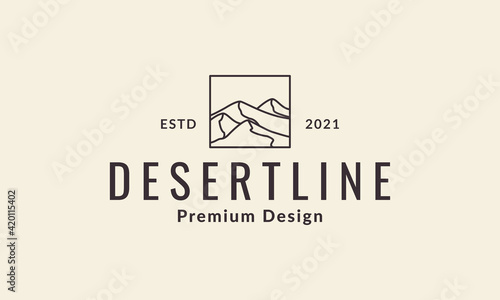 lines square desert logo vector symbol icon illustration design