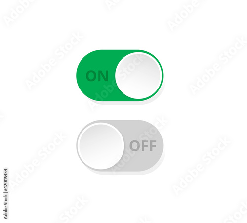 Free Download Set of Power ON OFF Switch slider button toggle. Flat icon illustration vector. - GFXLoad
